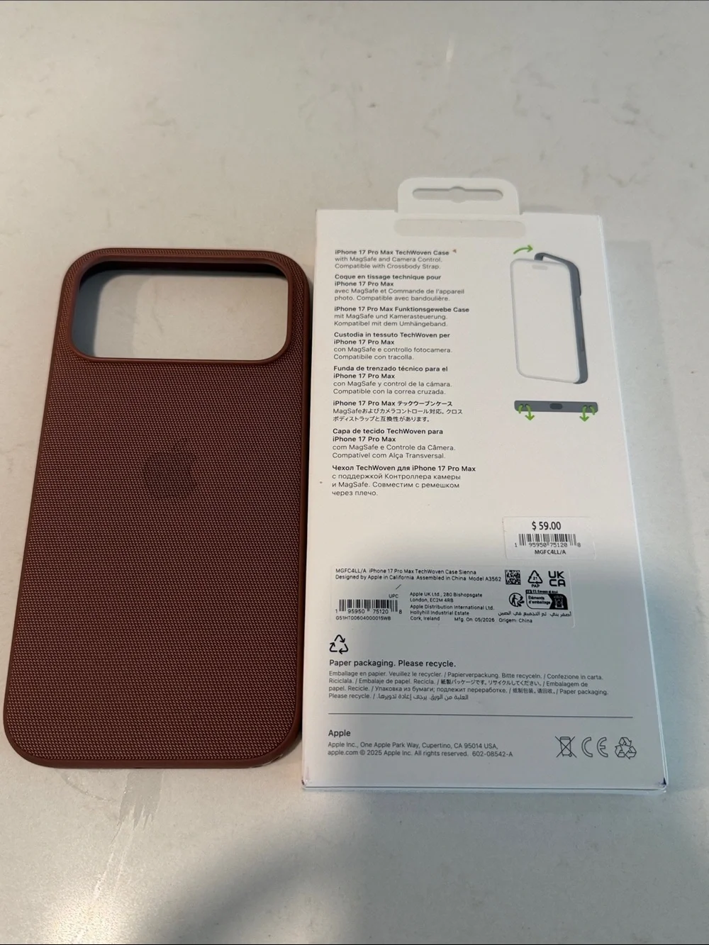 Apple TechWoven iPhone 17 Pro Max Case - Sienna - Almost New